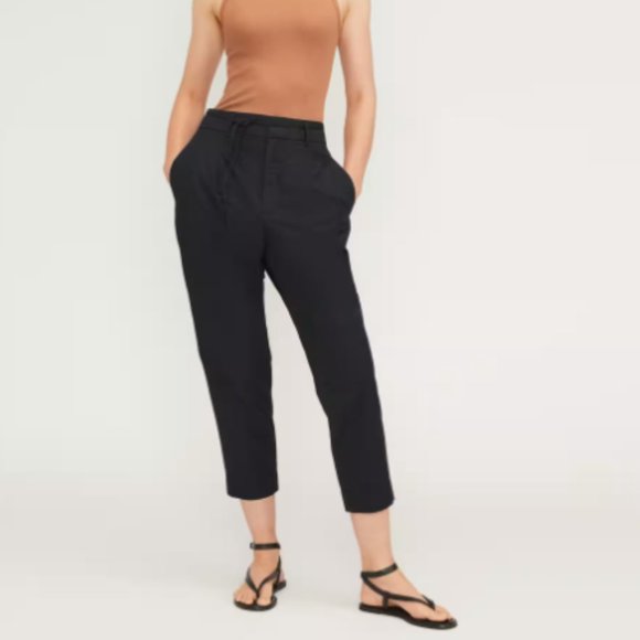EVERLANE The Poplin Pleated Taper Pants and Poplin top Size L/14 black - Picture 3 of 10